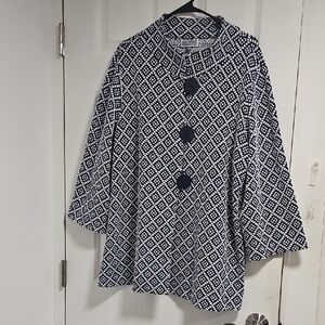 JM COLLECTION casual blue end white women jaquet.